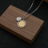 Coin and Evil Eye Pendant Necklace