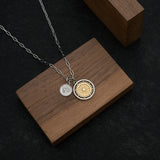 Coin and Evil Eye Pendant Necklace