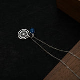 Dreamcatcher and Blue Enamel Pendant Necklace