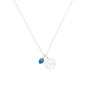 Dreamcatcher and Blue Enamel Pendant Necklace